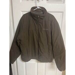 Columbia Fleece Lined Jacket Mens XL Brown Full Zip Outdoor Coat